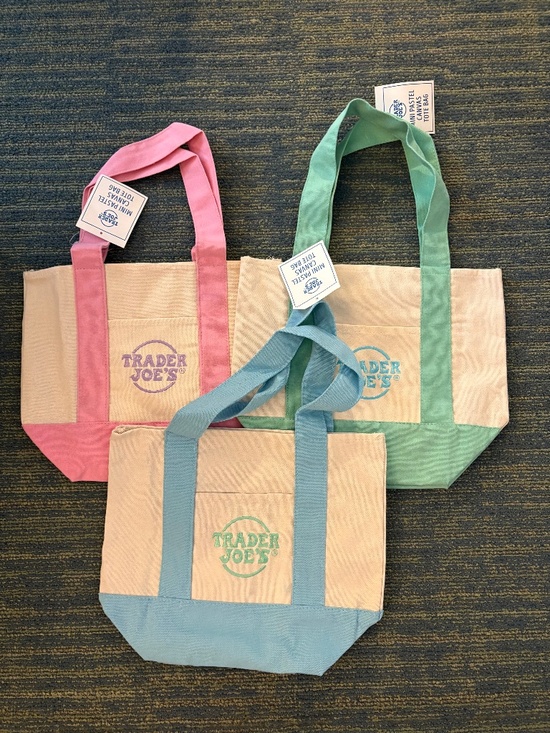 trader joe’s mini tote bag Handbags - Viral Brand new 3 Trader Joe’s Mini Tote Bags - Pastel Colors